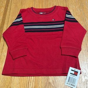 Tommy Hilfiger long sleeve red top 6-12 months NWT